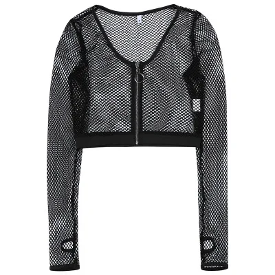 Новинка готический сетчатый топ в стиле Харадзюку панк пэчворк вязаный длинный