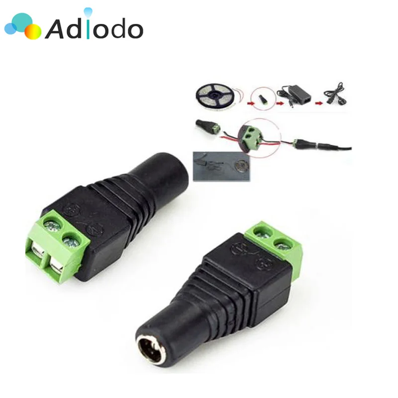 

5 шт./лот 2,1x5,5 мм розетка питания постоянного тока, гнездовой разъем адаптера, разъем для одноцветной светодиодной ленты 5050 3528