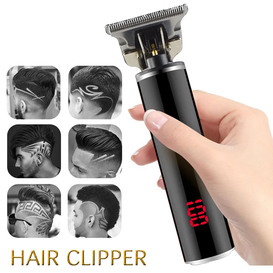 

2021 LCD Electric Hair Clipper Professional USB TYPE-C Rechargeable Men Shaver Beard Trimmer Barber Hair Cutting Machine