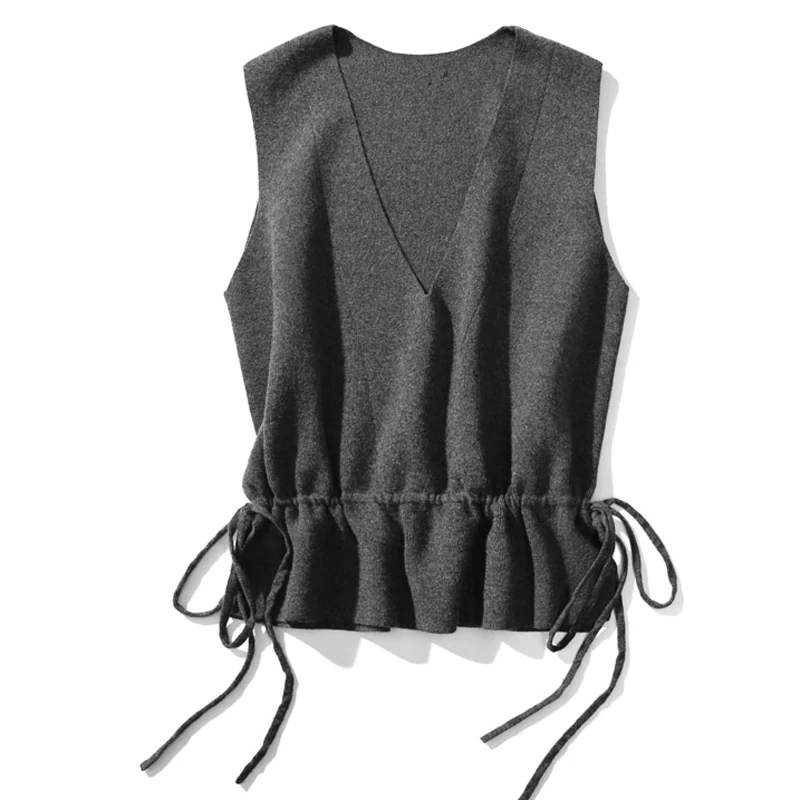 Демисезонный женский кашемировый жилет новый пуловер с V образным вырезом