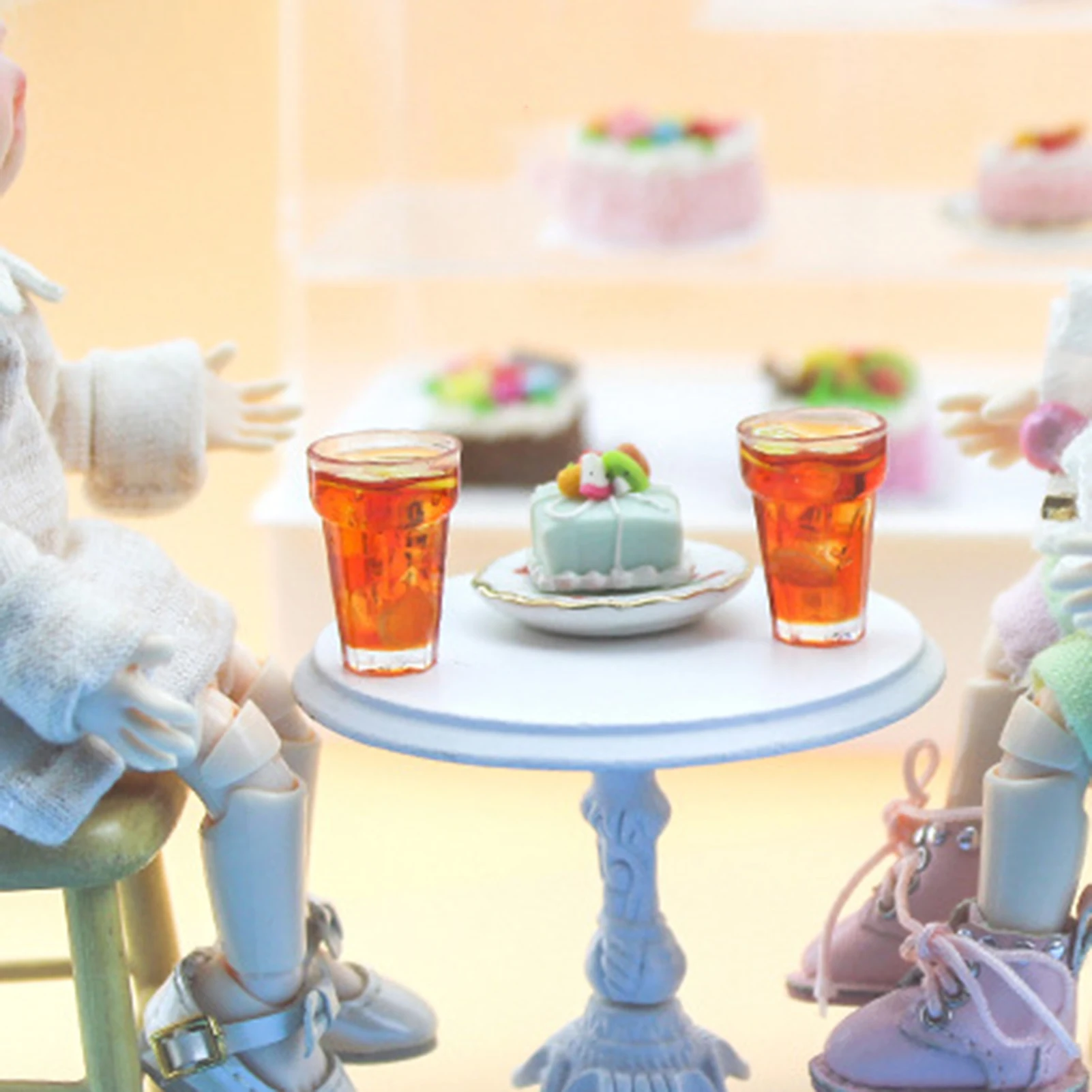 Модель кукольного домика ресторана еды миниатюрная модель лимонного чая игрушка