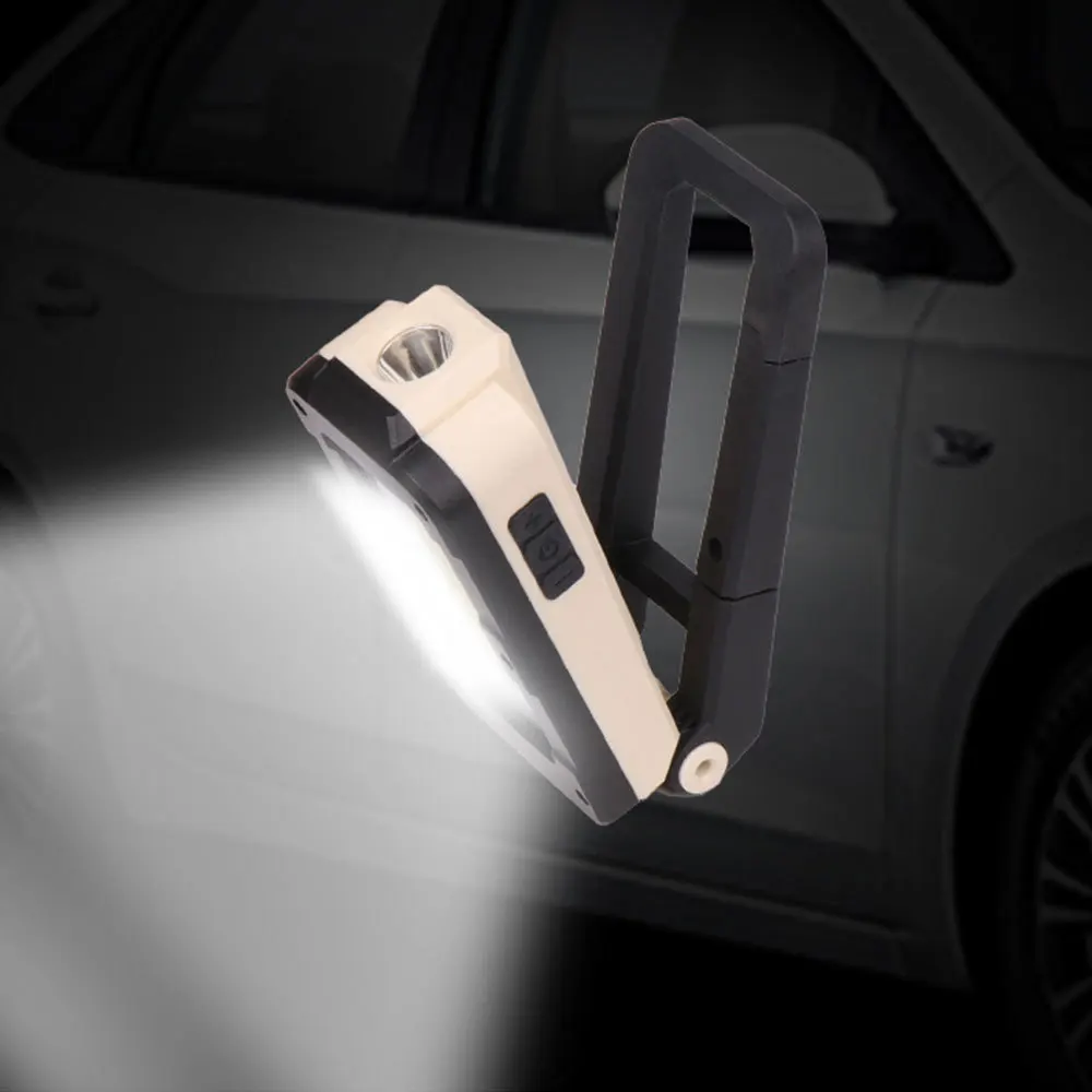 USB перезаряжаемая Рабочая лампа с индикатором мощности портативный светодиодный фонарик с магнитной основой для ремонта автомобиля аварийный свет