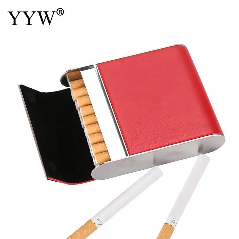 8 Износостойкий футляр для сигарет из нержавеющей стали Encendedor Pu модный мужской сигары держатель для табака аксессуары для курения коробка для сигарет - Цвет: 8