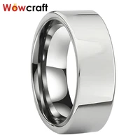 6mm 8mm wide womens tungsten carbide ring mens wedding band flat polished shiny comfort fit