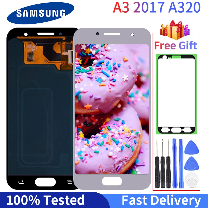 Оригинальный ЖК дисплей для SAMSUNG Galaxy A320 A320F A320Y A320M A3 2017LCD сенсорный экран