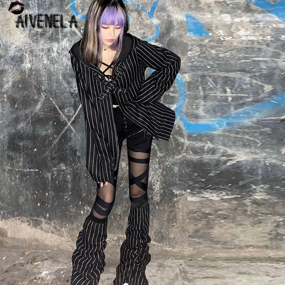 Свитшот женский в готическом стиле с капюшоном и длинным рукавом | Женская одежда