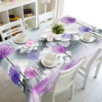 3d carved flowers pattern tablecloth waterproof cloth rectangular wedding dinning coffee table cover kitchen home textiles