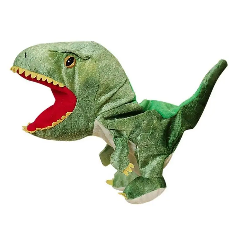 

New Plush Simulation Cute Dinosaur Hand Puppet Toy Gift Hand Movable Open For Kids Plush Puppet Mouth Role Toys Play O4I0