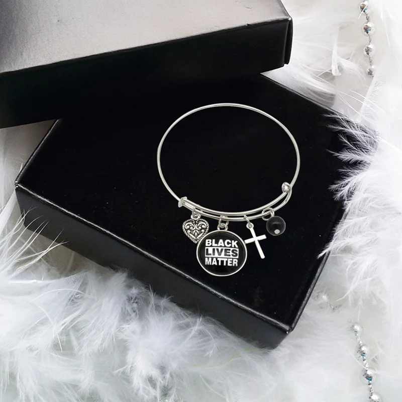США Браслеты BLACK LIVES ювелирные изделия я не могу дышать браслет крест Круглый