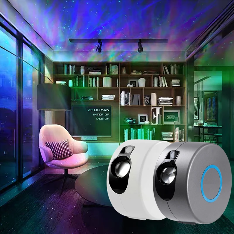 

APP Control Galaxy Starry Projector Laser Water Waving Led Sky Night Lights Static or Moving Colorful Nebula Cloud Night Lamp