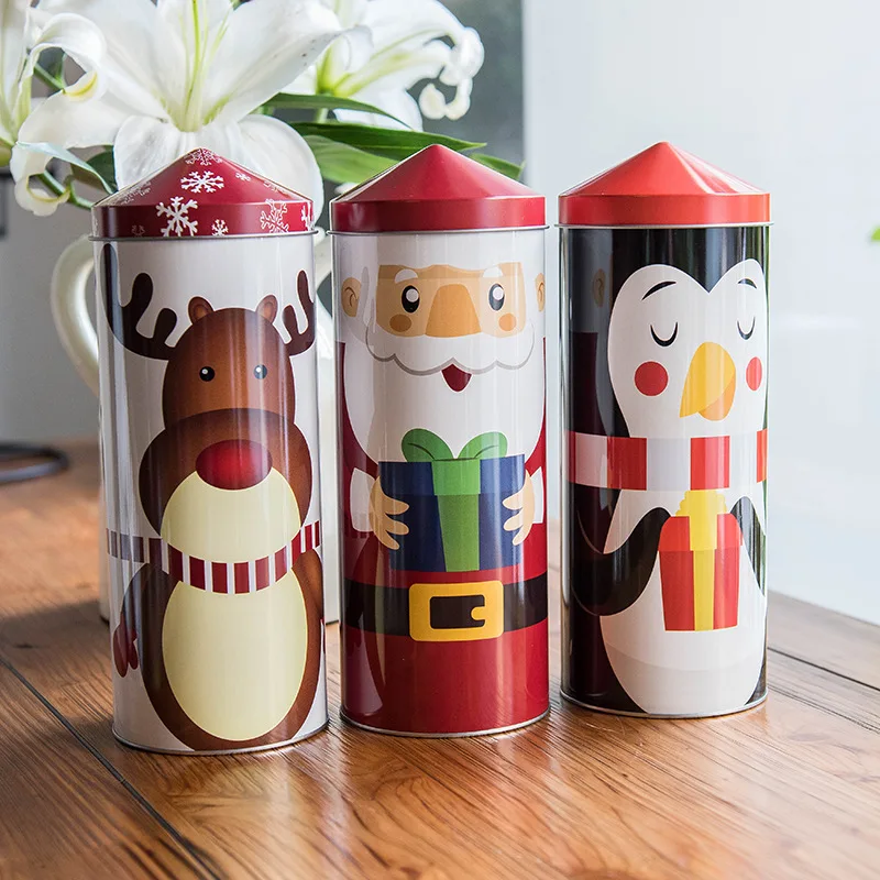 Рождественская жестяная коробка для конфет банки на рождественскую вечеринку