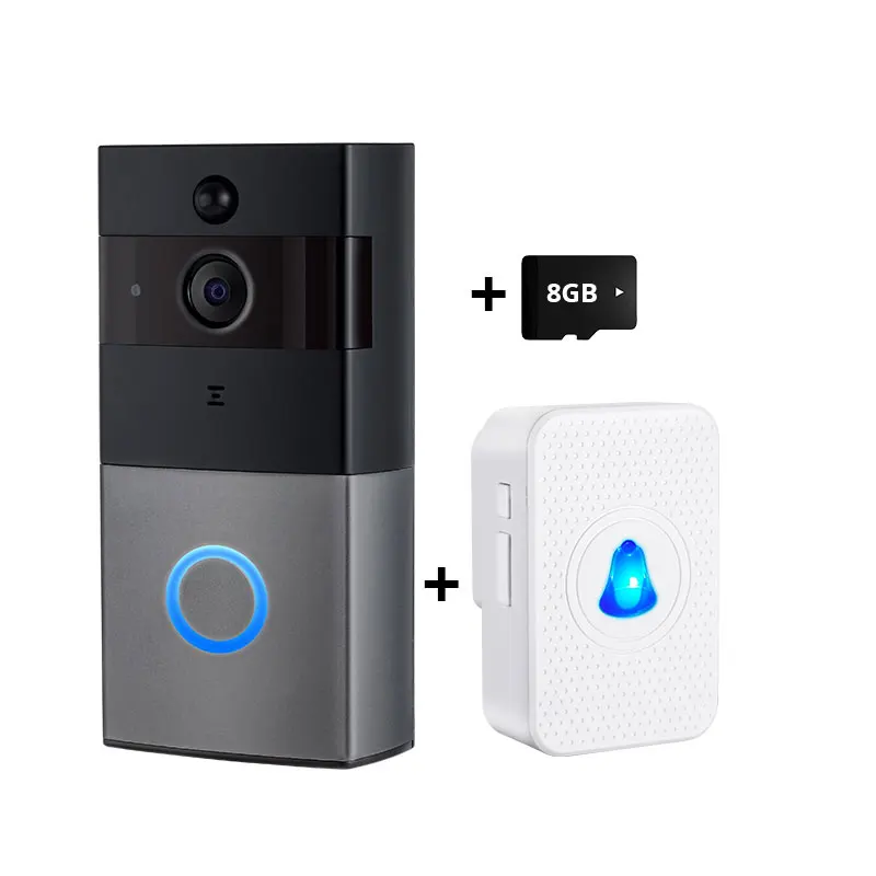 kit2 Tuya Smart Life беспроводной WiFi HD 1080P видео дверной звонок Домашняя безопасность PIR Обнаружение движения удаленный домофон 6 светодиодный IP08 дверной Звонок - Цвет: kit2