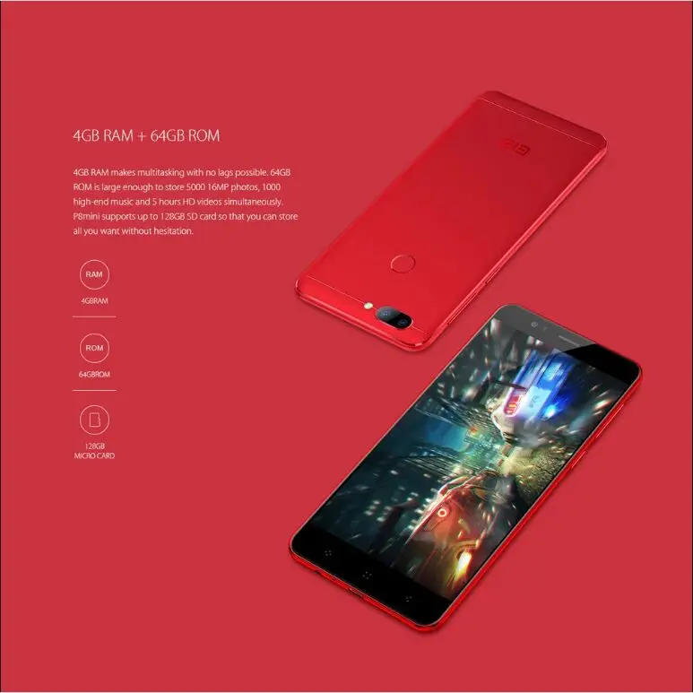 ELEPHONE P8 mini 4G мобильный телефон 4 Гб+ 64 Гб MTK6750T Восьмиядерный Android 7,0 16,0 Мп отпечаток пальца ID 5," 4G мобильный телефон