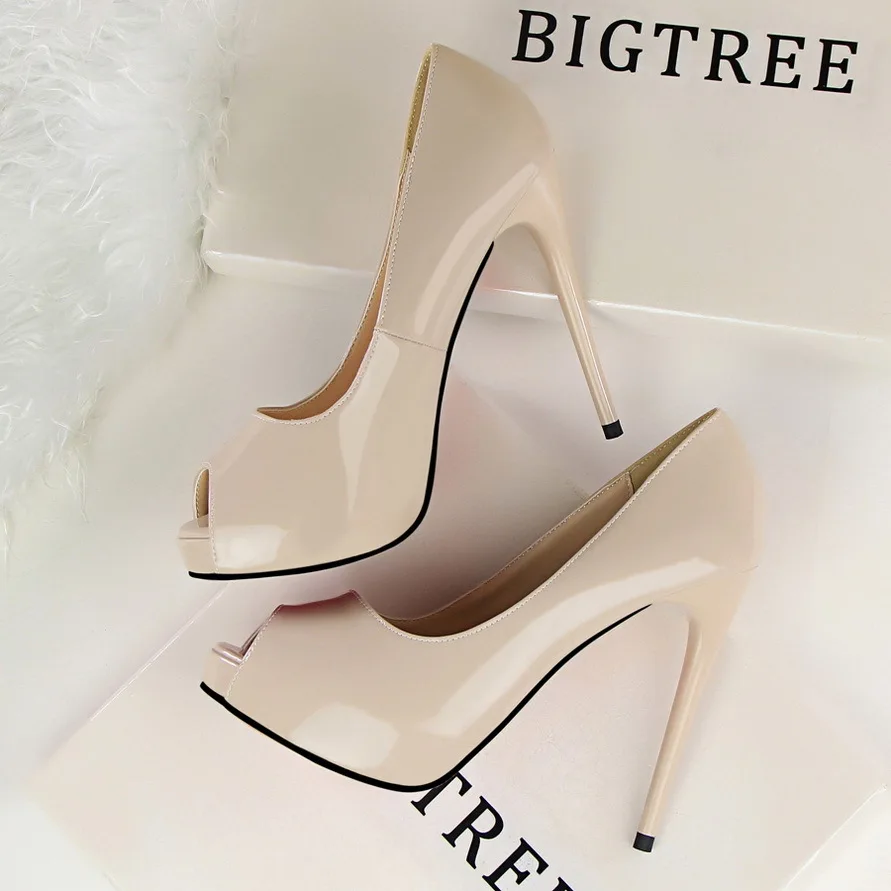 Новые Модные Простые водонепроницаемые туфли на очень высоком каблуке из
