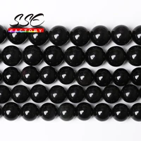 black glass crystal round loose spacer beads 4 6 8 10 12 mm 15 strands or jewelry making diy charm bracelet necklace wholesale