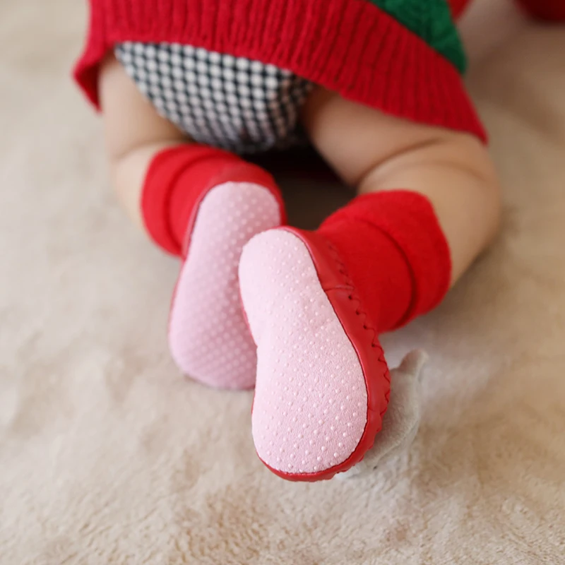 

Socks Baby Christmas Winter New Born Socks Rubber Soles Skid Resistant Indoor Socks Warm Thick Sock Shoes Xmas New Year Gift
