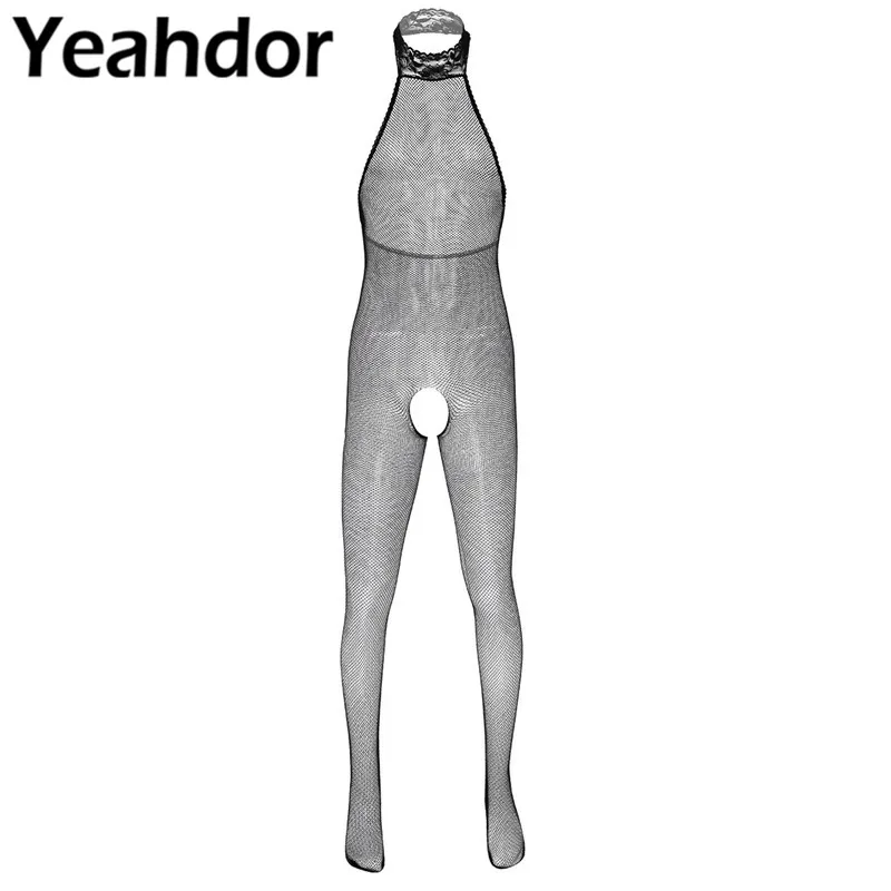 Сексуальные мужские прозрачные блестящие эластичные колготки с вырезом на