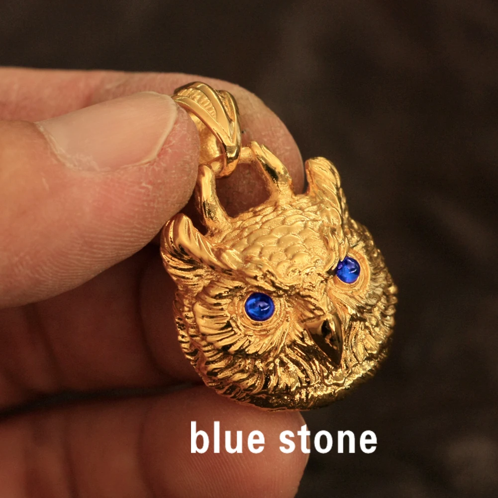 

LINSION CZ Eyes Gold Plated Brass Charms Owl Pendant Lovely Jewelry BR277 JP