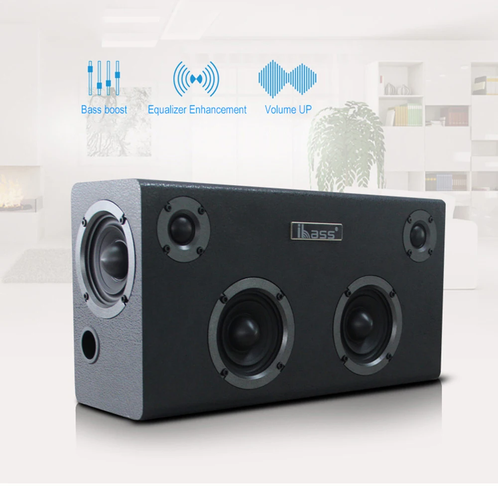 

IBASS GaGa Bluetooth Speaker Wooden Speaker Car Outdoor Home 6-unit Speaker TV Computer Audio support Cell Phone Coaxial AUX USB