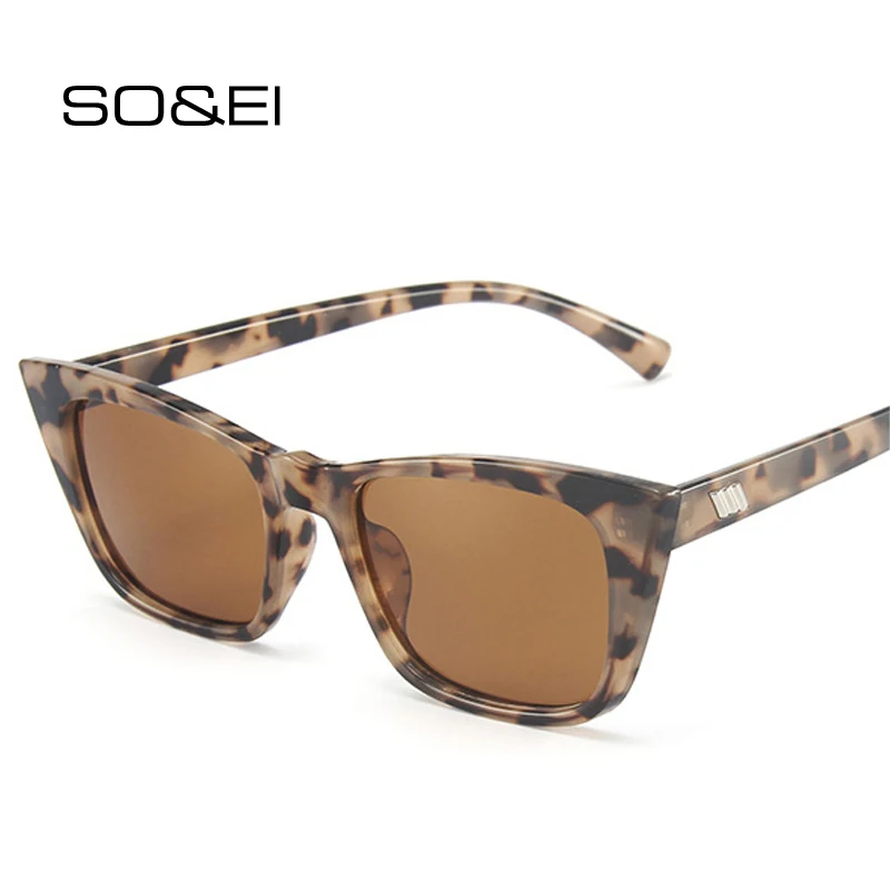 Женские/мужские солнцезащитные очки кошачий глаз SO & EI в металлической оправе