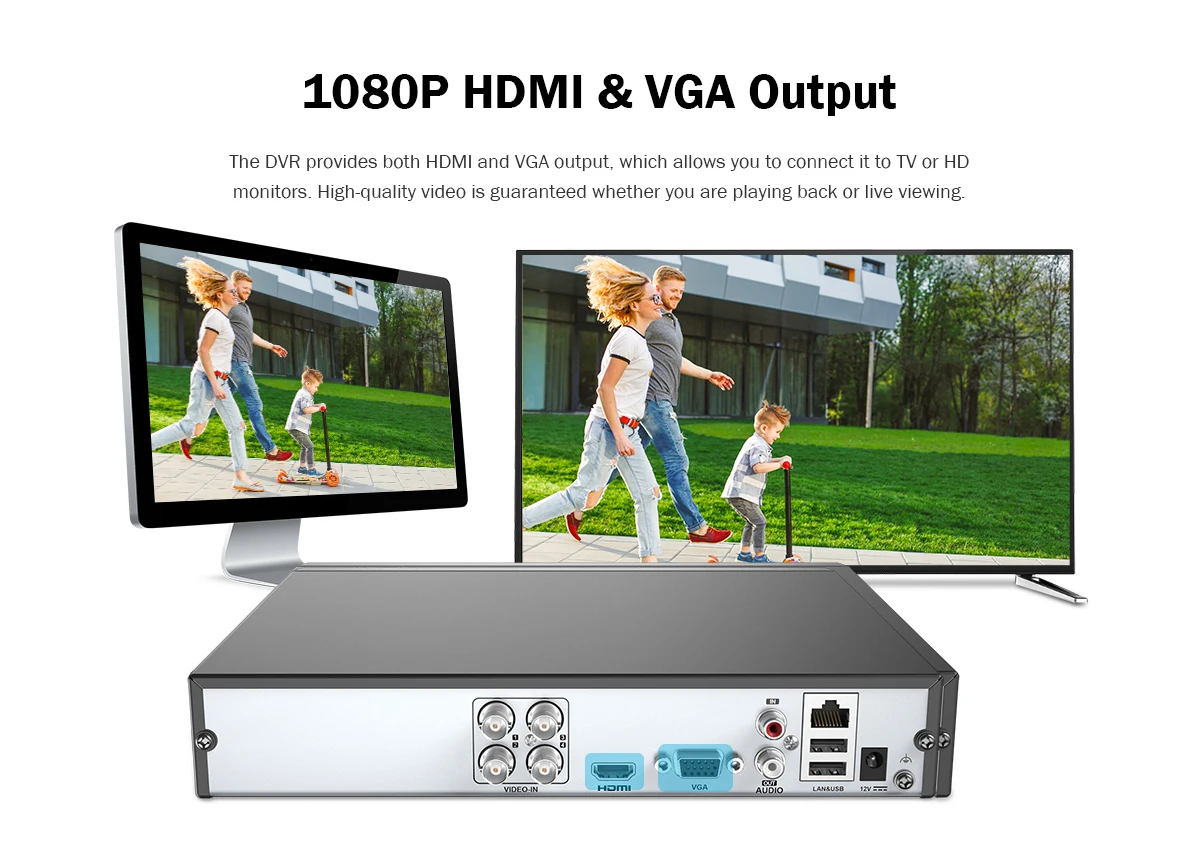 ANNKE 4CH 5-в-1 цифровой видеорегистратор, система CCTV 4CH 2,0 Мп ИК IP66 Наружные камеры безопасности 1080P HDMI система видеонаблюдения TVI DVR комплект видеонаблюдения