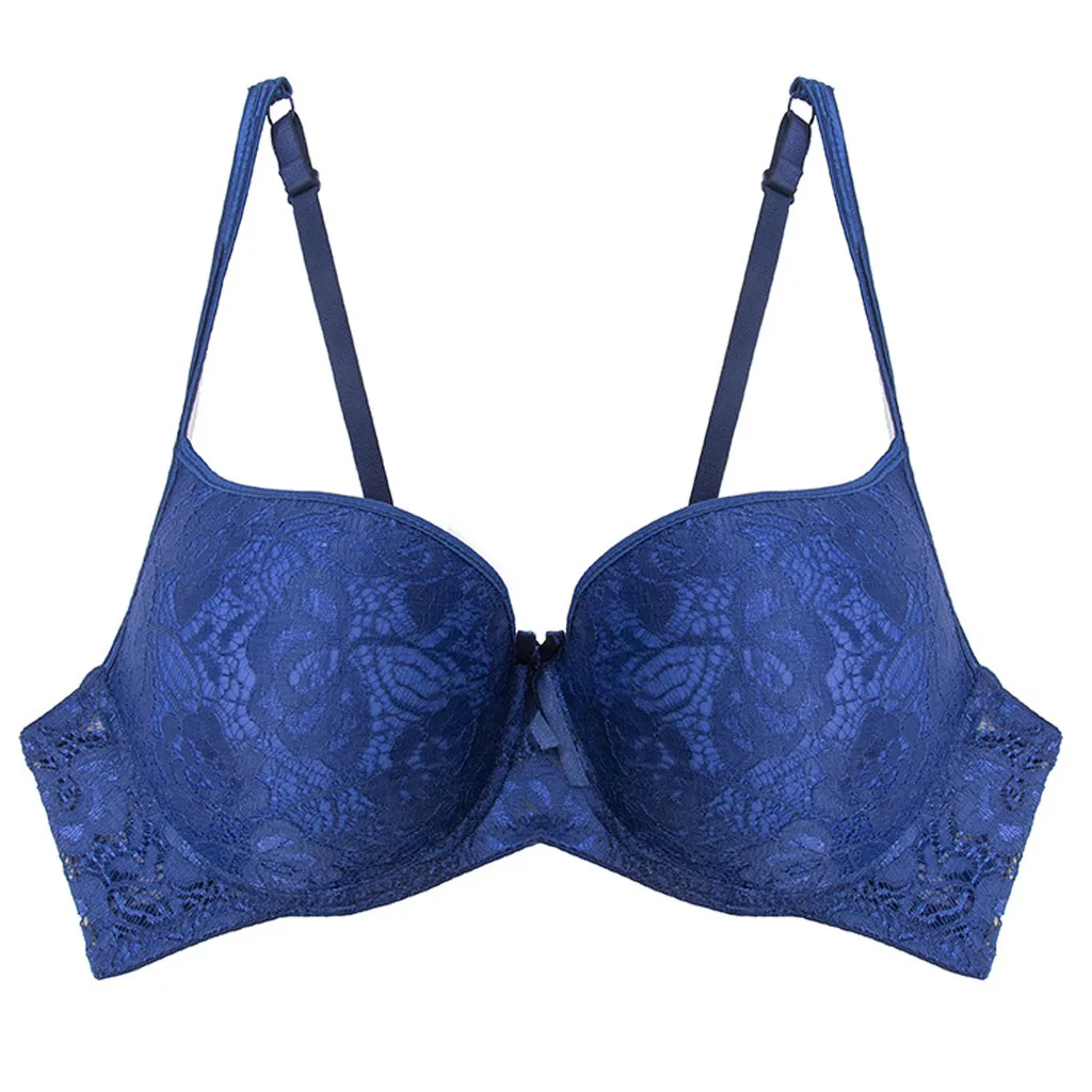 Бюстгальтер пуш ап для женщин сексуальный кружевной Цветочный на косточках
