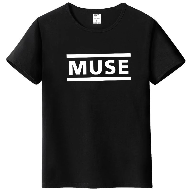 

100% Высококачественная футболка с надписью muse Rock Band, футболка с коротким рукавом и круглым вырезом, топы в стиле хип-хоп, мужская рубашка в ст...