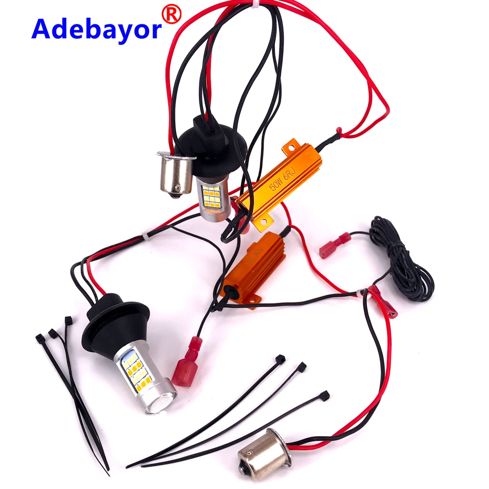 2 шт. BA15S 1156 T20 7440 42 SMD 2835 светодиодсветодиодный двухцветные автомобильные ДХО