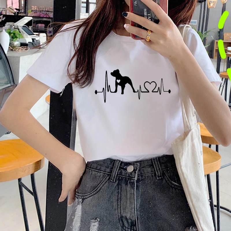 

Lady Young Girl Top Tee Higher Quality selling women t-shirt Summer Heartbeat Women tshirt Casual Funny t shirt