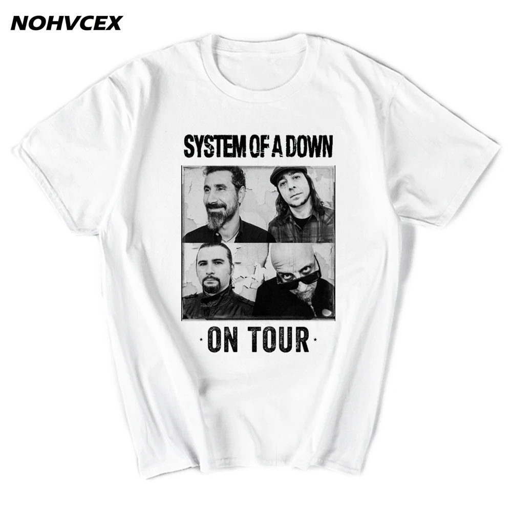 Мужская Винтажная Футболка Soad System Of A Down с буквенным принтом в стиле панк коротким