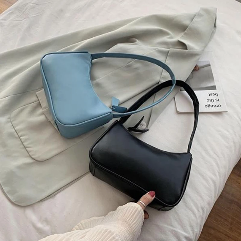 

Retro Shoulder Bag Vintage Handbag Bag For Women PU Leather Female Baguette Bag Subaxillary Mini Feminina2021