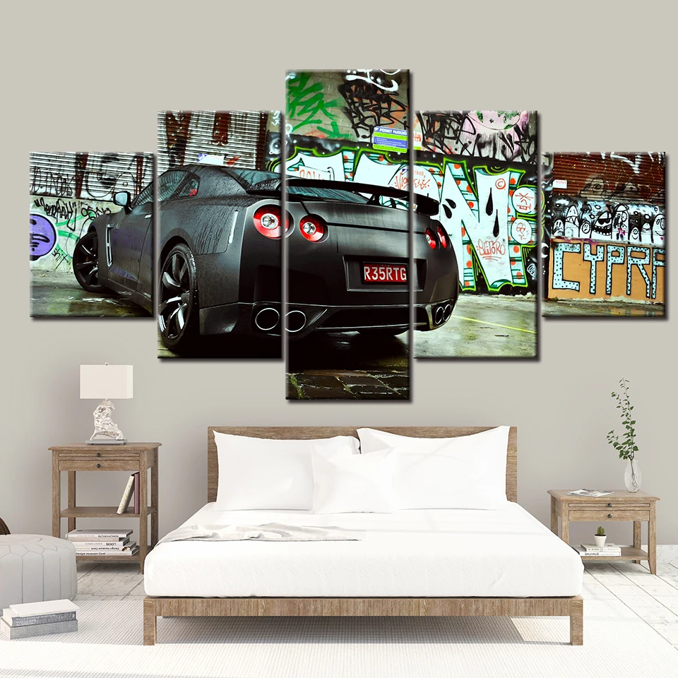 Домашний декор холст абстрактная живопись автомобиля настенное искусство