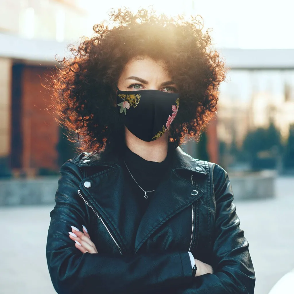 Маска с фильтрами для взрослых Unsiex мягкая хлопковая дышащая маска рта лица улицы