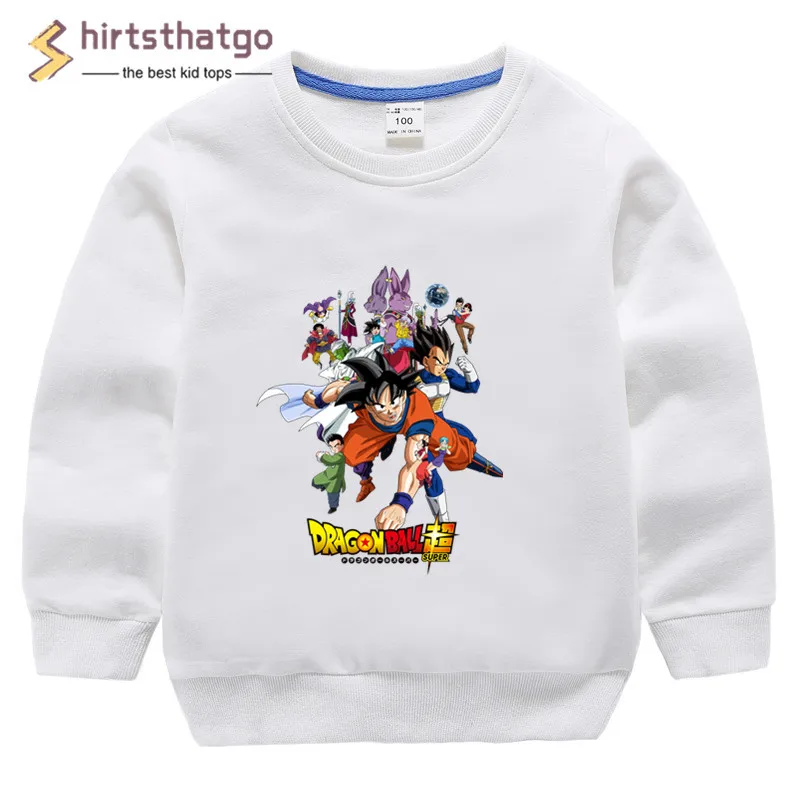 Для мальчиков и девочек Dragon Ball забавные толстовки Детская осенняя одежда Зимняя
