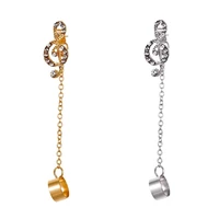 1 pc music note tassel chains ear cuff earrings for women girls elegant pendant clip earring