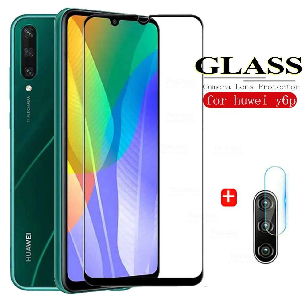 2 в 1 для Huawei Y6P стекло Y8P Закаленное пленка камеры Huawe huawey Y6 p y 6 8y y8 защитная