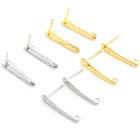(Никогда не выцветает) 15x1 2 мм20x13 мм 20 шт.лот 316 Позолоченные сережки из нержавеющей стали, шпильки, крючки, фурнитура, проволока для ювелирных изделий