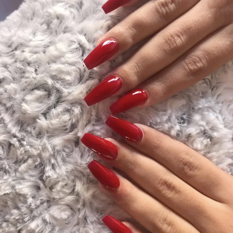 24 шт./компл. балета винно-красные короткие накладные ногти белый предварительно