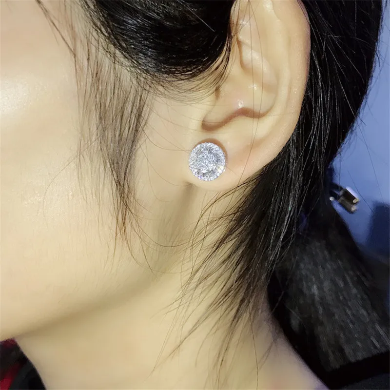 Мода реальные 925 серебро серьги гвоздики Earrring AAAAA Cz обручальные свадебные для