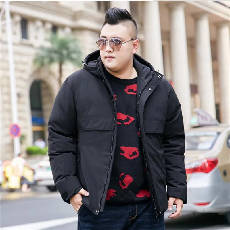 Зимнее Мужское пальто с капюшоном очень большие размеры мужская куртка