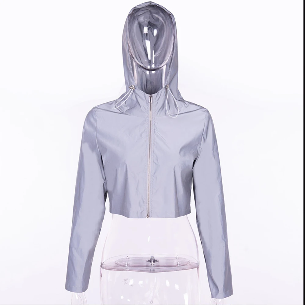 

Cool Reflective Women Set Drawstring Crop Top+Cargo Pant Hip Hop Club Festival Outfit Tracksuit Clubwear streetwear Joggers Suit