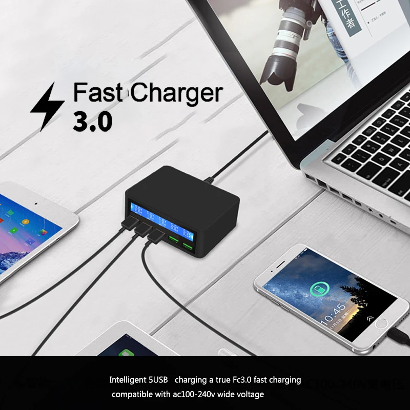 Зарядное устройство для мобильного телефона 5 USB портов питания быстрое зарядное