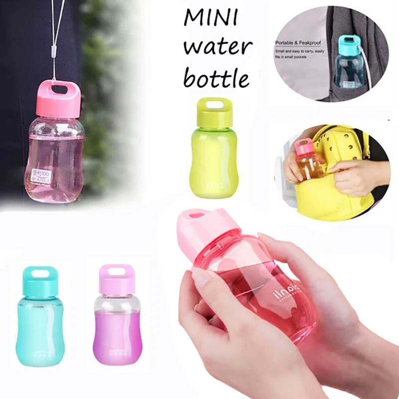 

180ML Plastic Colorful Water Bottle Portable Water Bottles Mini Water Bottle Outdoor Camping Leak proof Bottles