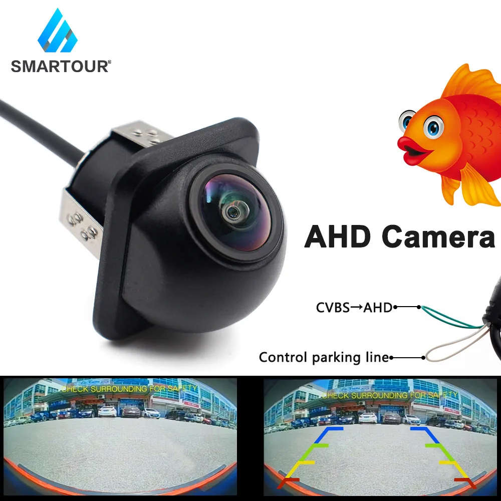 

SMARTOUR HD AHD 720P 180 градусов объектив «рыбий глаз» звездный свет ночное видение Автомобильная камера заднего вида автомобильная универсальная к...