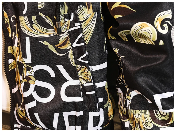 

Big Size Gold Printed Luxury Oversized Jackets For Mens Style Desinger Social Club Jackets With Hood 2021 Trendy Clothes Fashion