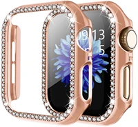 bling cover for apple watch case 45mm 41mm 44mm 40mm 42mm 38mm accessories diamond bumper protector iwatch series 3 4 5 6 se 7