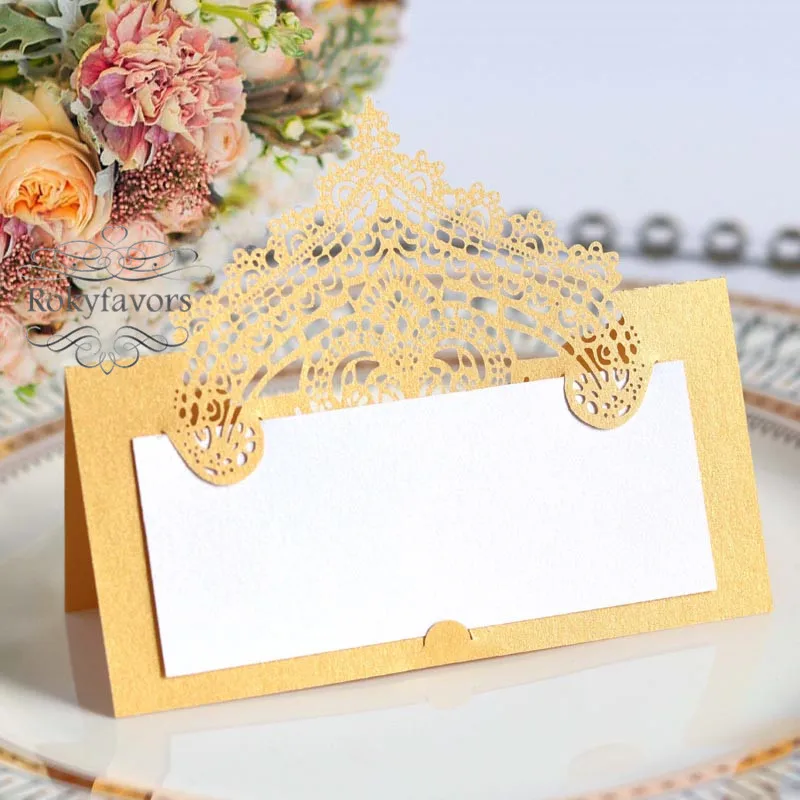 100 шт. лазерная резка 3D кружевное бумажное Место карточка сувениры вечерние Ной