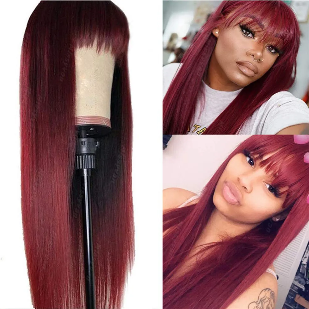 

Wine Long Cosplay Wig Straight Long Synthetic Wigs for Women Cosplay Party Fake Hair Wigs Heat Resistant Fibre