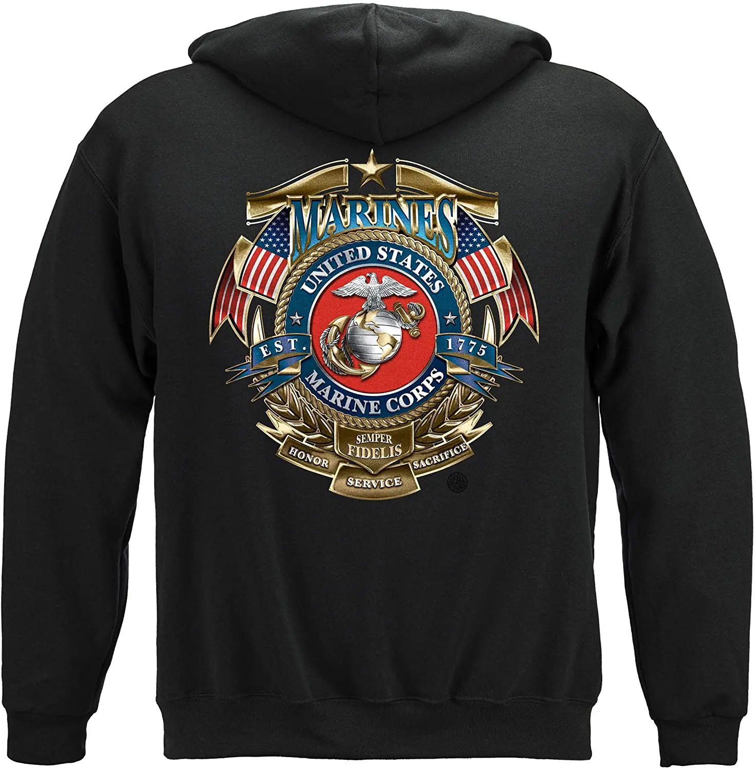 

Marine Corps Hooded Sweat Shirt USMC Badge of Honor MM115SW