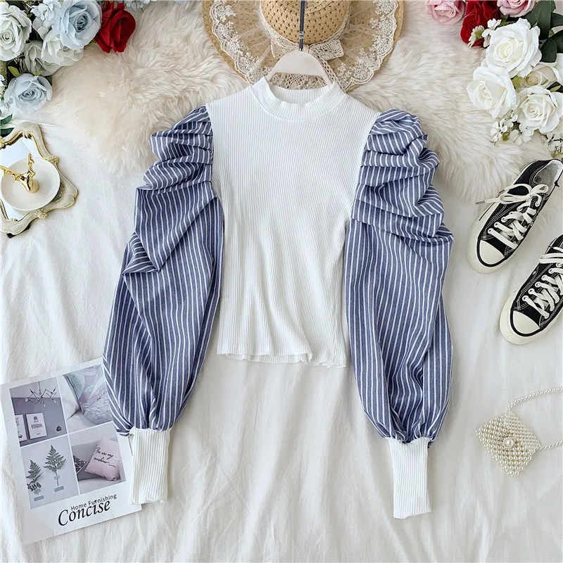 Женский трикотажный свитер с длинным рукавом | Женская одежда